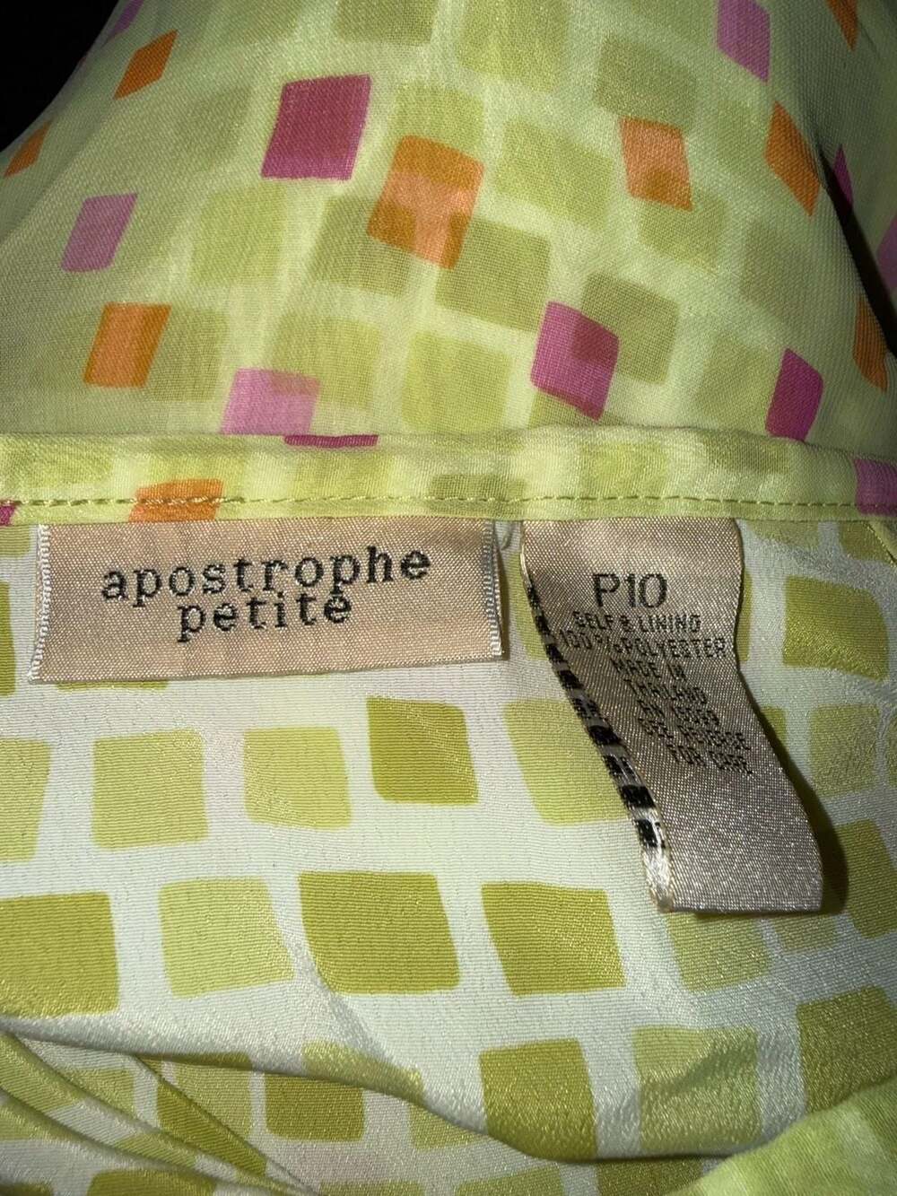 Apostrophe Petite Women's Yellow Geo Print Polyester Mini Skirt Size P10 - Picture 4 of 7